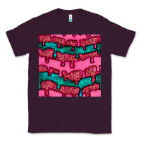 Plum valentines day leopard and turquoise gemstone seamless pattern Classic Tee - BundleAndBundleShop