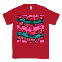 Red valentines day leopard and turquoise gemstone seamless pattern Classic Tee - BundleAndBundleShop