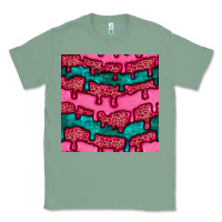 Sage valentines day leopard and turquoise gemstone seamless pattern Classic Tee - BundleAndBundleShop