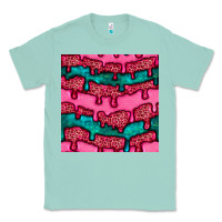 Seafoam valentines day leopard and turquoise gemstone seamless pattern Classic Tee - BundleAndBundleShop