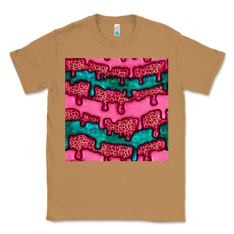 Valentines Day Leopard And Turquoise Gemstone Seamless Pattern Classic Tee by BundleAndBundleShop | Teevron
