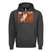Charcoal Heather cowhide background Zipper Hoodie - AdoDesignShop