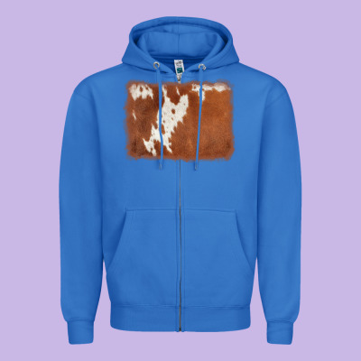 Cowhide Background Zipper Hoodie Designed By Adodesignshop