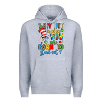 Heather Grey why fit in when you were born to stand out Premium Hoodie - LillyAllenDesigns
