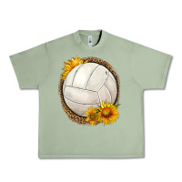 Oil Green western volleyball with sunflower Urban Heavy Tee - HRA Design Shop