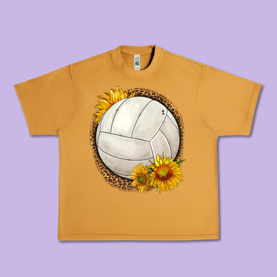 Western Volleyball With Sunflower Urban Heavy Tee Designed By Hra Design Shop