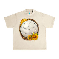 Sandshell western volleyball with sunflower Urban Heavy Tee - HRA Design Shop