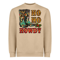 Christmas Cowboy Boots Ho Ho Howdy Heavyweight Sweatshirt | Teevron