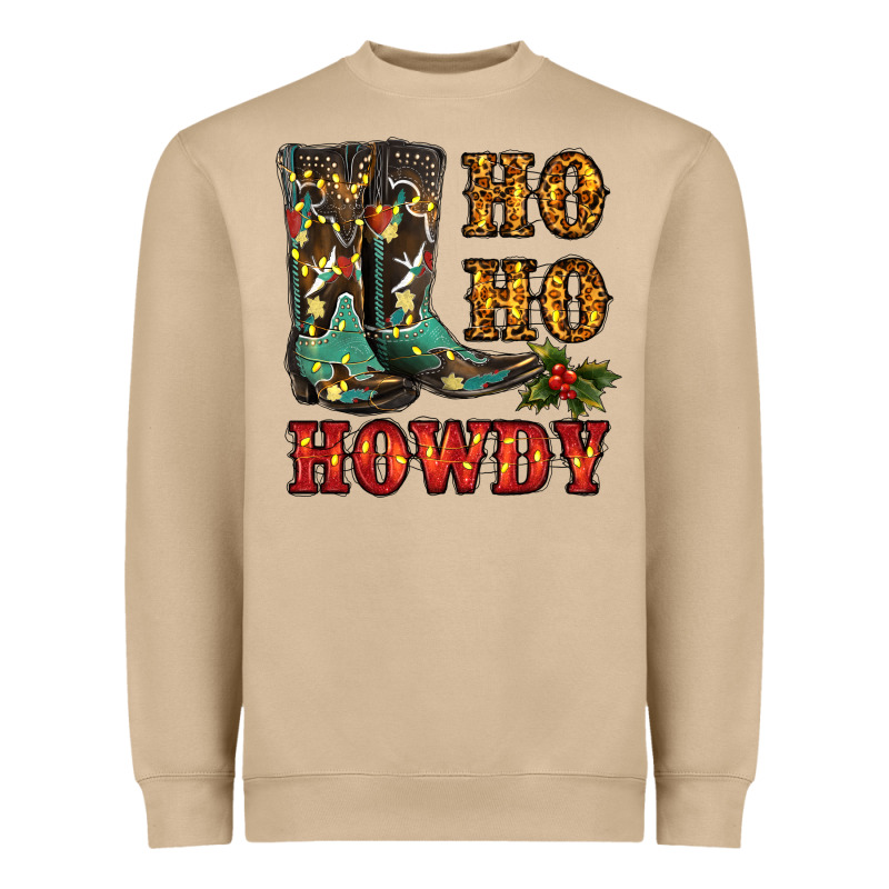 Christmas Cowboy Boots Ho Ho Howdy Heavyweight Sweatshirt by RanaPortraitStore | Teevron