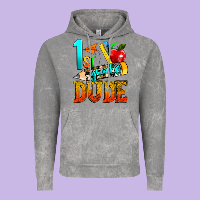 1st Grade Dude Vintage Hoodie Designed By Texasbilliewilder