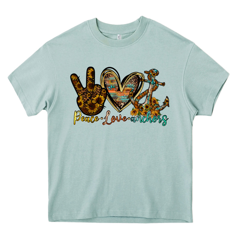 Peace Love Anchors Heavy Core Tee by RacoonDesign | Teevron