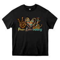 Black peace love anchors Heavy Core Tee - RacoonDesign
