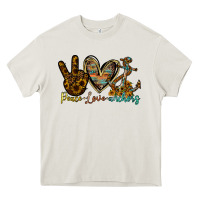 Cream peace love anchors Heavy Core Tee - RacoonDesign