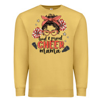 Antique Gold loud&proud mama messy bun Premium Sweatshirt - MaliasSmallBusiness