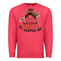 Cardinal loud&proud mama messy bun Premium Sweatshirt - MaliasSmallBusiness