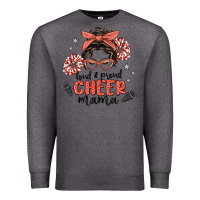 Charcoal Heather loud&proud mama messy bun Premium Sweatshirt - MaliasSmallBusiness