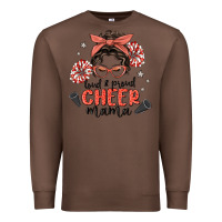 Chestnut loud&proud mama messy bun Premium Sweatshirt - MaliasSmallBusiness