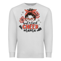 Dove Grey loud&proud mama messy bun Premium Sweatshirt - MaliasSmallBusiness