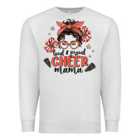 Oatmeal Heather loud&proud mama messy bun Premium Sweatshirt - MaliasSmallBusiness