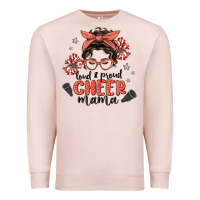 Pale Pink loud&proud mama messy bun Premium Sweatshirt - MaliasSmallBusiness