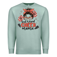 Seafoam loud&proud mama messy bun Premium Sweatshirt - MaliasSmallBusiness