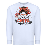White loud&proud mama messy bun Premium Sweatshirt - MaliasSmallBusiness