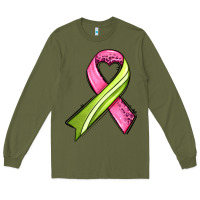 Army Green breast cancer sport ribbons Long Sleeve Tee - AdoDesignShop