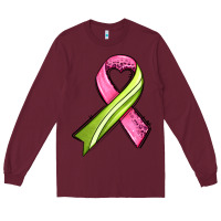 Burgundy breast cancer sport ribbons Long Sleeve Tee - AdoDesignShop