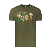 Vintage Olive highly caffeinated coffee cups Vintage Tee - Zillion Design Studio