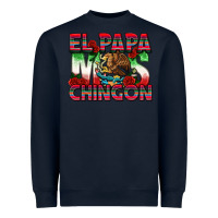Navy El Papa Mas Chingon Heavyweight Sweatshirt - texasbilliewilder