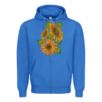 True Royal sunflowers Zipper Hoodie - Artiststas