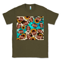 Army Green football turquoise sunflower Classic Tee - JahusDesignShop