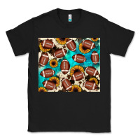 Black football turquoise sunflower Classic Tee - JahusDesignShop