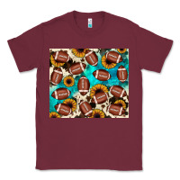 Burgundy football turquoise sunflower Classic Tee - JahusDesignShop
