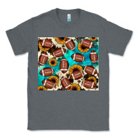Charcoal Heather football turquoise sunflower Classic Tee - JahusDesignShop
