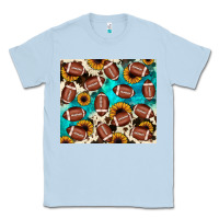 Dusty Blue football turquoise sunflower Classic Tee - JahusDesignShop