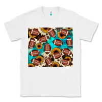 White football turquoise sunflower Classic Tee - JahusDesignShop
