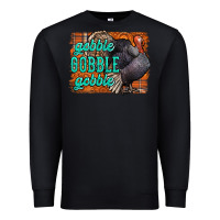 Black Thanksgiving Turkey Gobble Gobble Premium Sweatshirt - NancyCooperArtShop