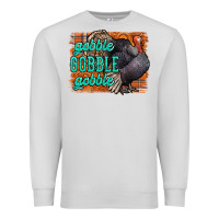 Dove Grey Thanksgiving Turkey Gobble Gobble Premium Sweatshirt - NancyCooperArtShop