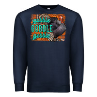 Navy Thanksgiving Turkey Gobble Gobble Premium Sweatshirt - NancyCooperArtShop
