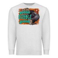 Oatmeal Heather Thanksgiving Turkey Gobble Gobble Premium Sweatshirt - NancyCooperArtShop