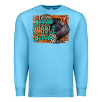Ocean Blue Thanksgiving Turkey Gobble Gobble Premium Sweatshirt - NancyCooperArtShop