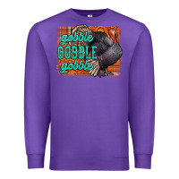 Purple Thanksgiving Turkey Gobble Gobble Premium Sweatshirt - NancyCooperArtShop