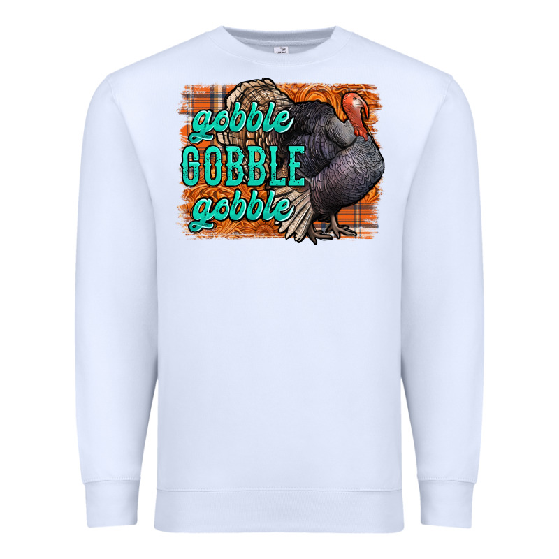 Thanksgiving Turkey Gobble Gobble Premium Sweatshirt by NancyCooperArtShop | Teevron