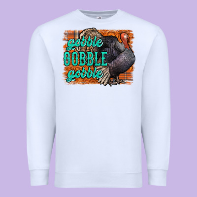Thanksgiving Turkey Gobble Gobble Premium Sweatshirt Designed By Nancycooperartshop