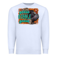 White Thanksgiving Turkey Gobble Gobble Premium Sweatshirt - NancyCooperArtShop