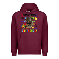 Burgundy embrace differences Premium Hoodie - LillyAllenDesigns