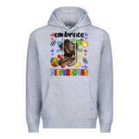 Heather Grey embrace differences Premium Hoodie - LillyAllenDesigns