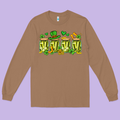 St. Patricks Day Pickle Long Sleeve Tee Designed By Artiststas