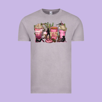 Let's Go Girls Coffee Cups Vintage Tee Designed By Zillion Design Studio